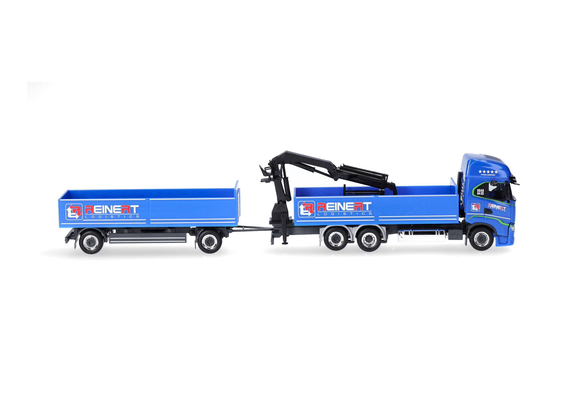 Iveco S-Way LNG Pritschen-Hängerzug mit Ladekran "Reinert Logistic" (Sachsen / Schleife)