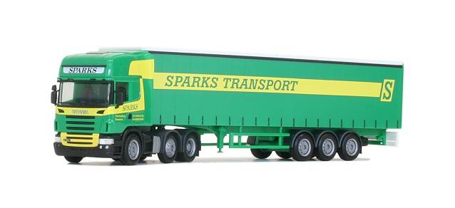 Scania R TL curtain canvas semitrailer "Sparks"