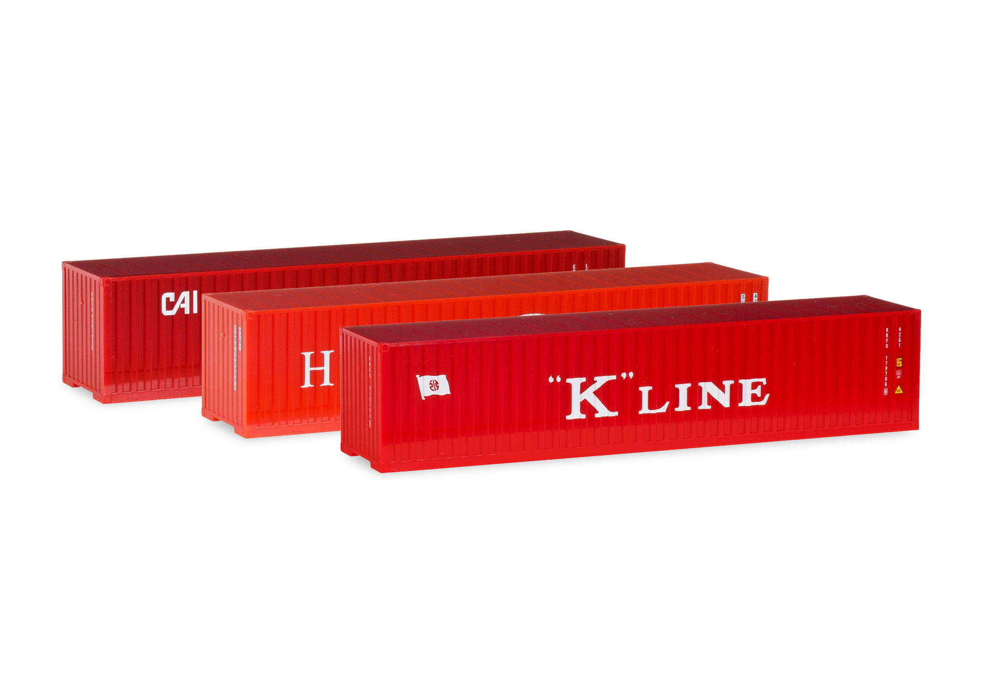 Set 3 x 40 ft. Boxcontainer "Hamburg Süd / K-Line / CAI"