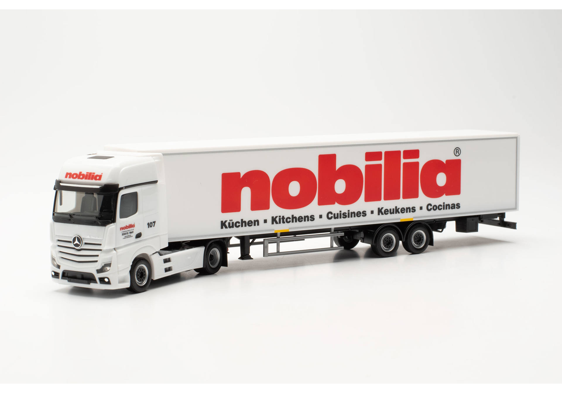 Mercedes-Benz Actros L 18 Gigaspace box semitrailer "nobilia"