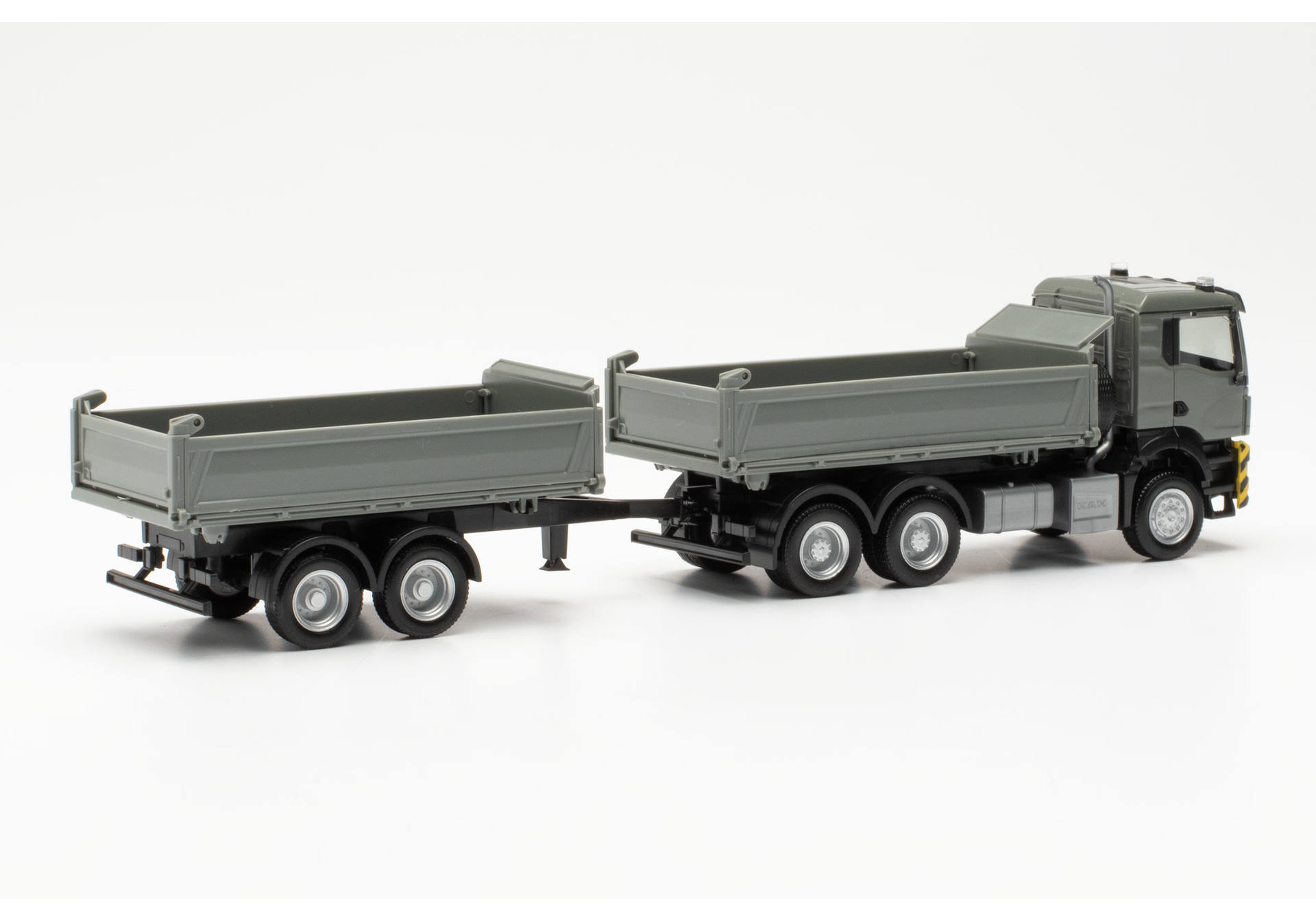 MAN TGS NN dump trailer truck, grey/yellow