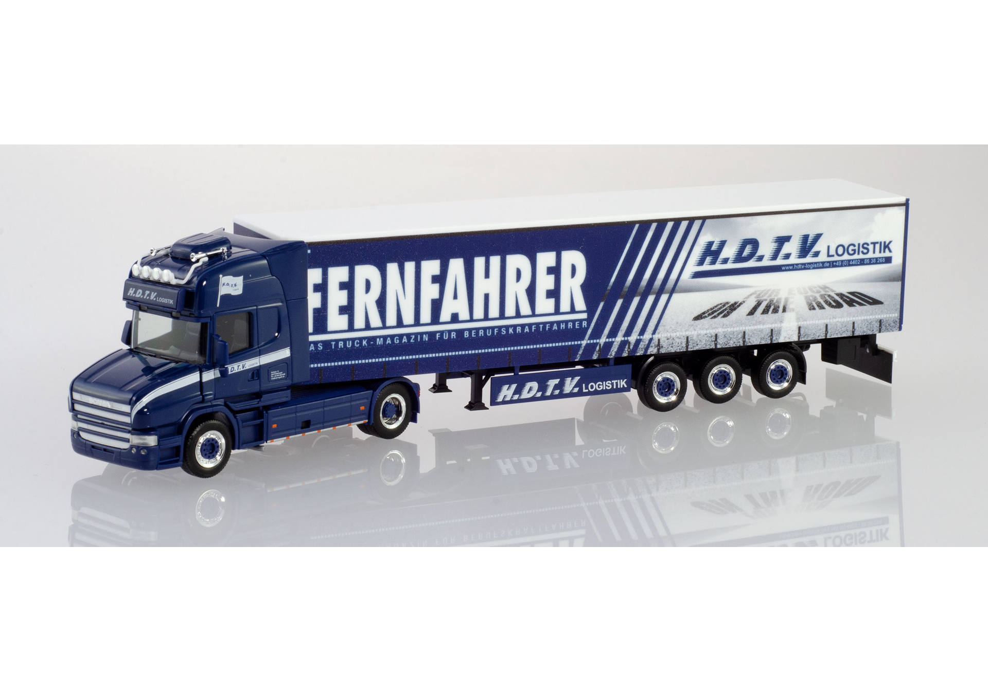 Scania curtain canvas semitrailer "H.D.T.V./Fernfahrer" (Special Edition)