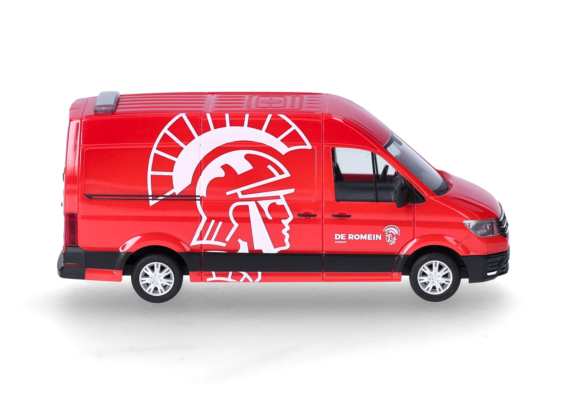 toy van, red van, SPARTAN helmet logo, delivery van, Spartan truck