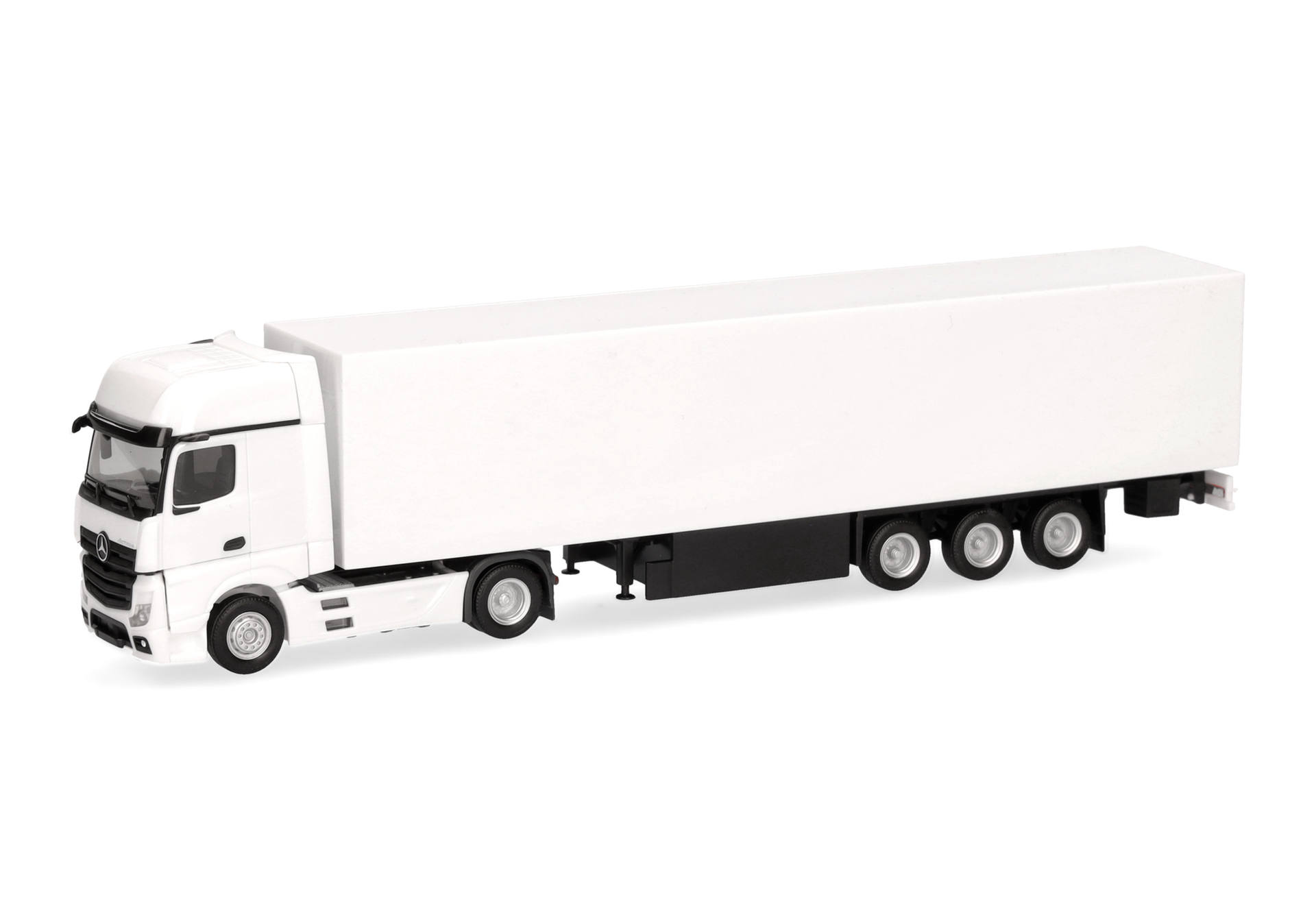 Mercedes-Benz Actros '18 box semitrailer truck, white