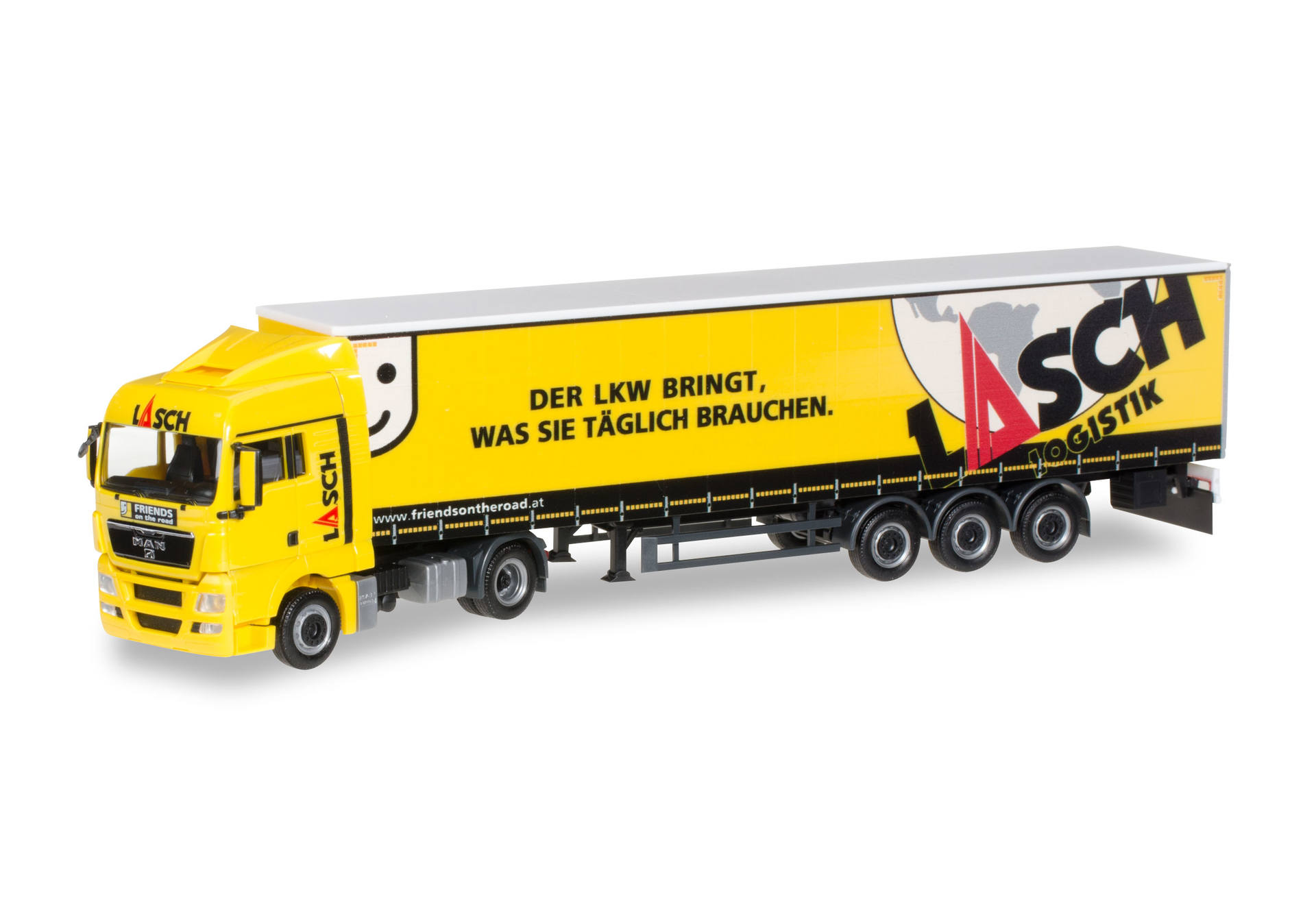 MAN TGX XLX curtain canvas semitrailer "Lasch"
