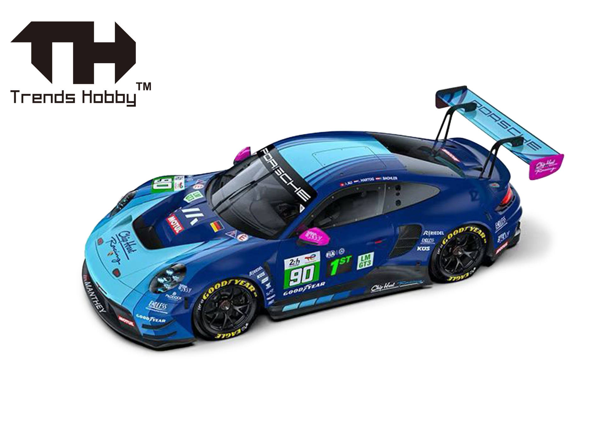 radio-controlled car, drag racing, blue toy car, racing decals, spoiler wing
