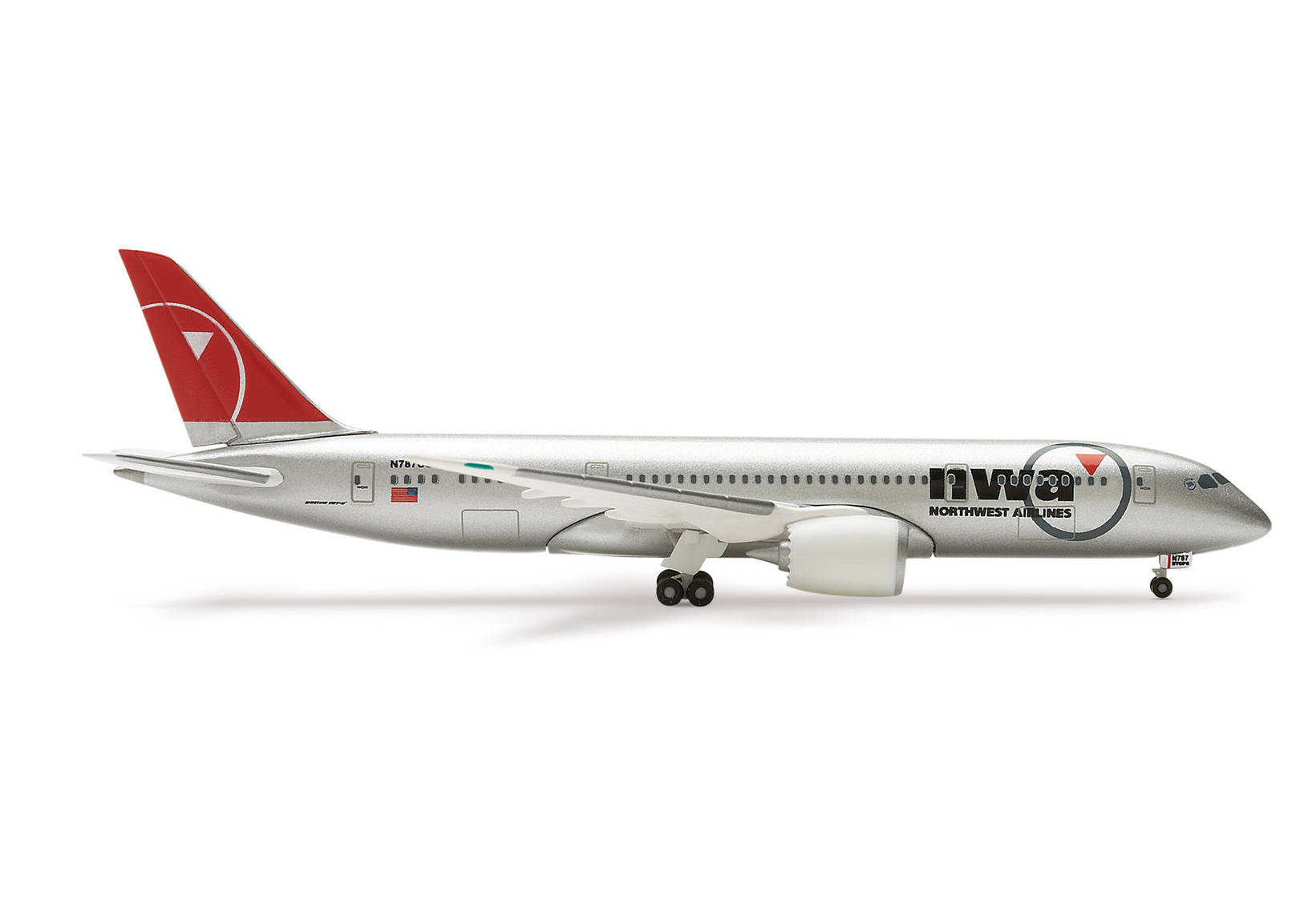 Northwest Airlines Boeing 787-8 with landing gear
