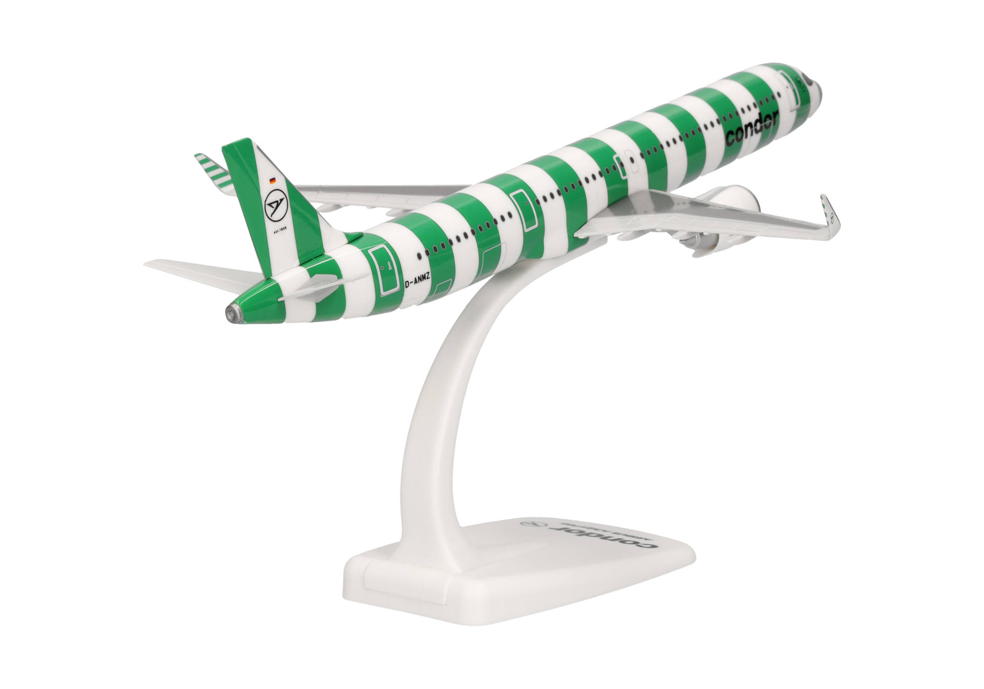 airplane, model, green, striped, diecast, toy airplane, airliner, green white, model aircraft, display stand