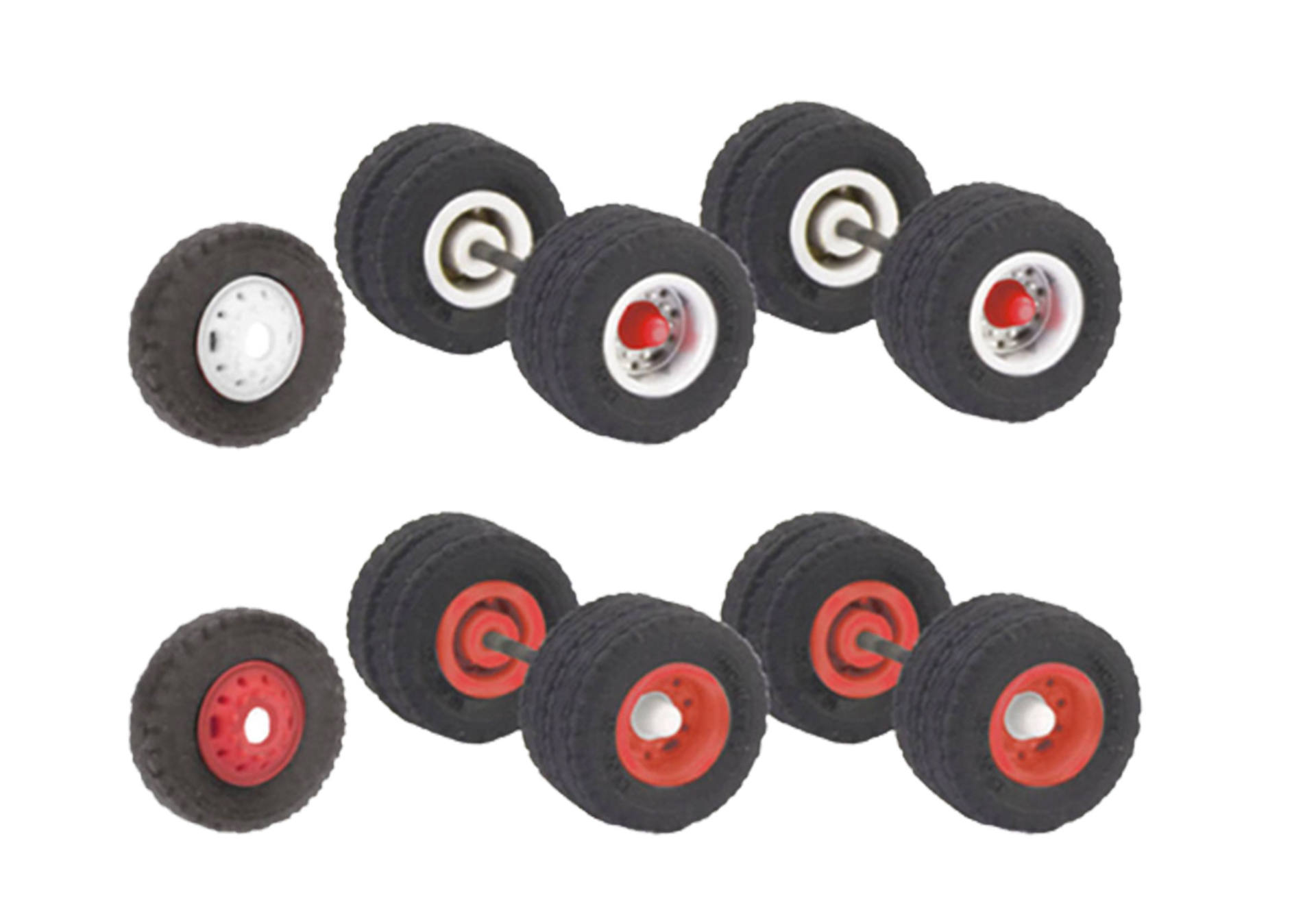 Accessory wheel-set 2-part rims, wheel 10.00-20 with road profile