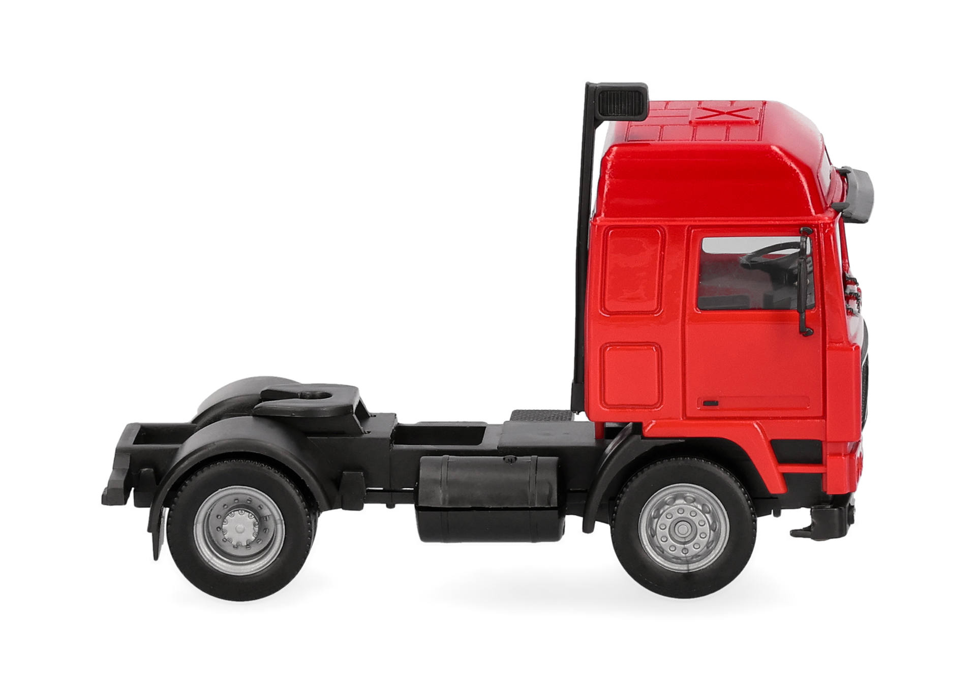 truck, tractor, red, semi-trailer, construction