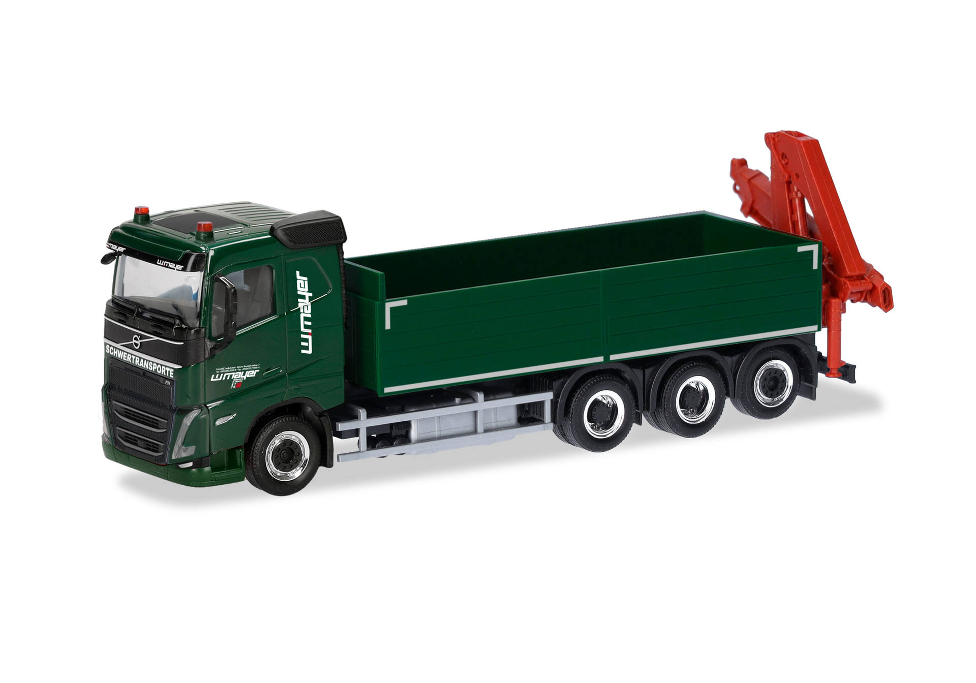 Volvo FH 2020 flat roof flat bed trailer 4axles with loading crane "Mayer Zweibrücken"