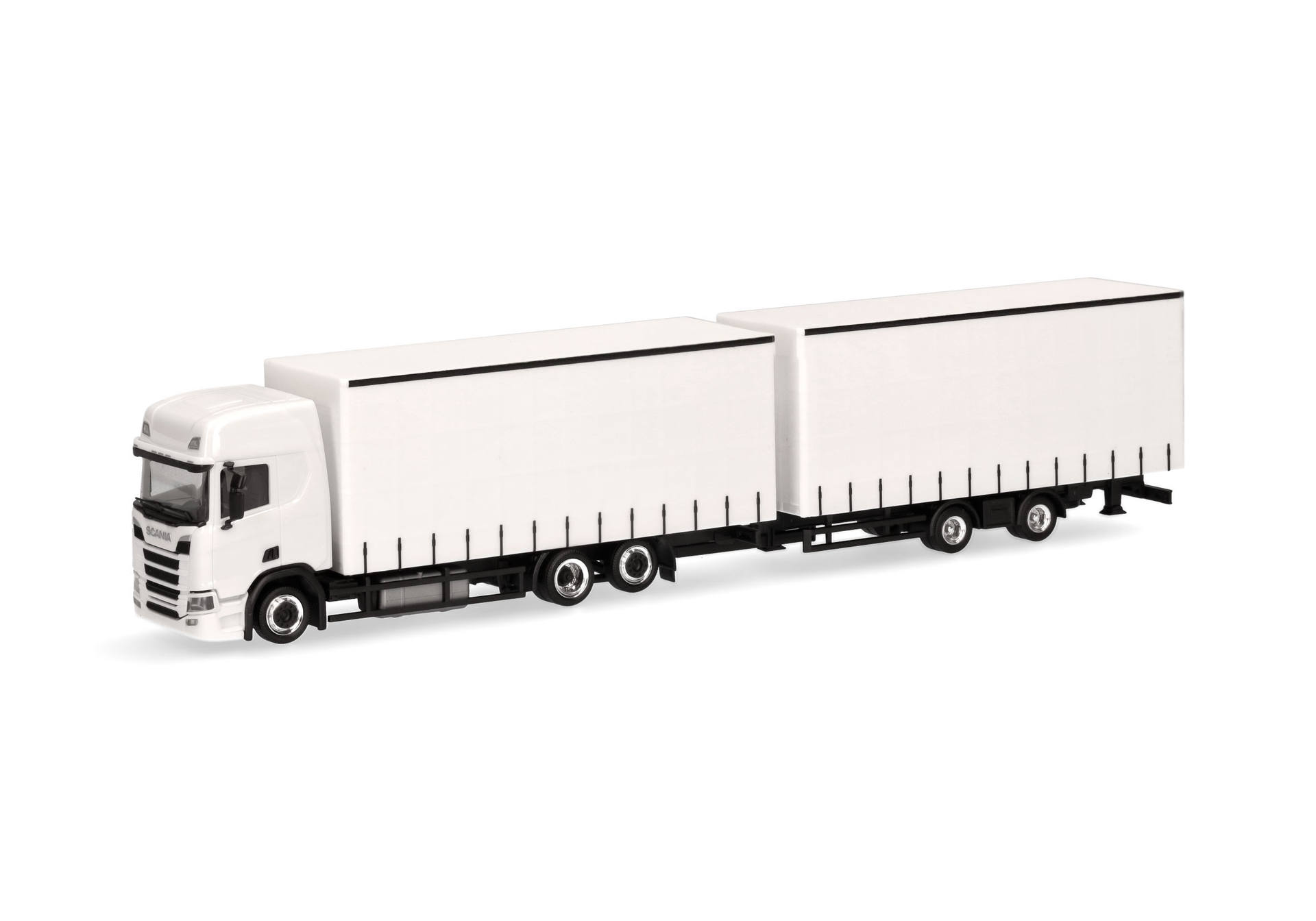 Scania CR 20 HD volume curtain canvas trailer truck, white