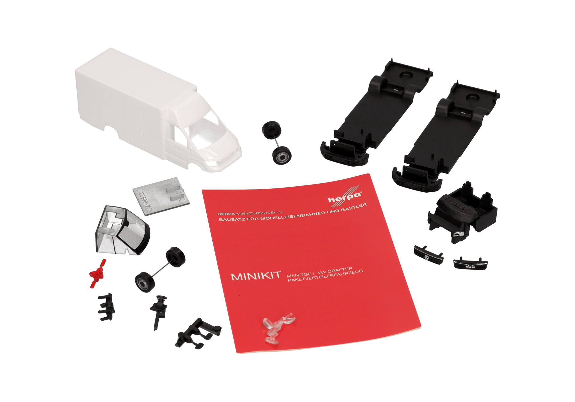 Herpa MiniKit: MAN TGE/VW Crafter Paketverteilfahrzeug, weiß