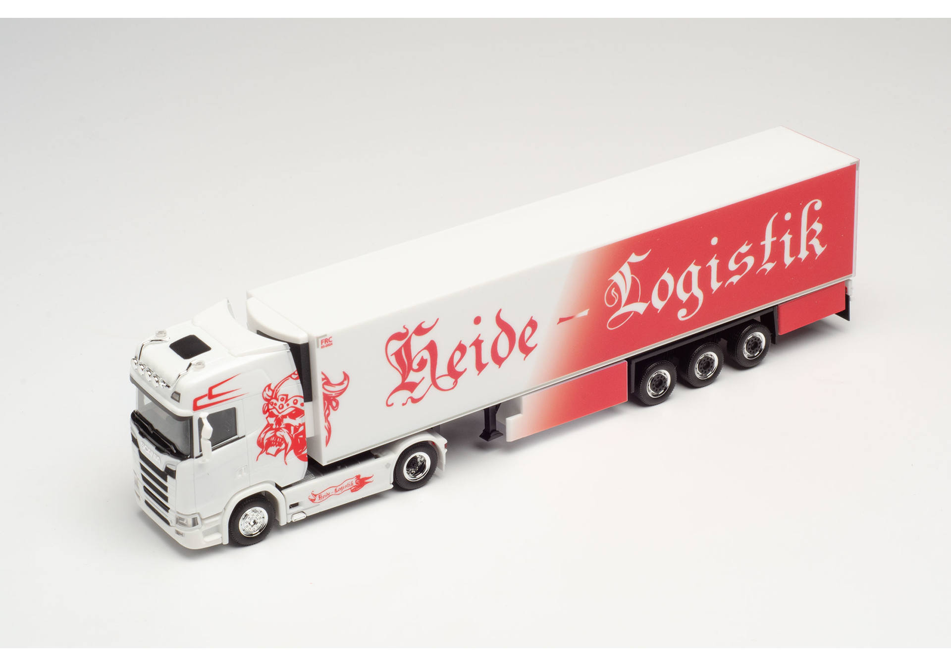Scania CS 20 high roof box semitrailer truck "Heide Logistik"
