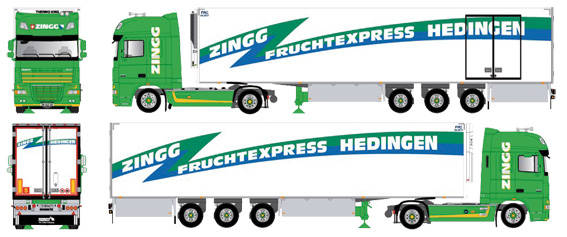 DAF XF 105 SSC refrigerated semitrailer "Zingg"