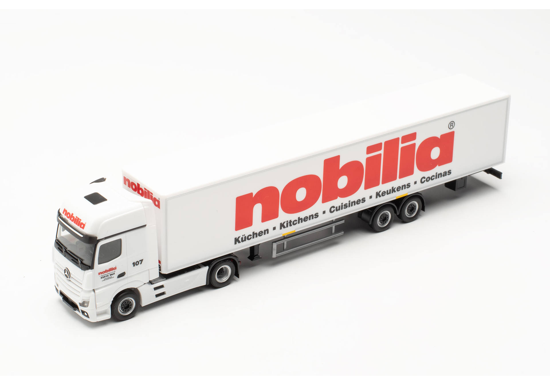 Mercedes-Benz Actros L 18 Gigaspace box semitrailer "nobilia"