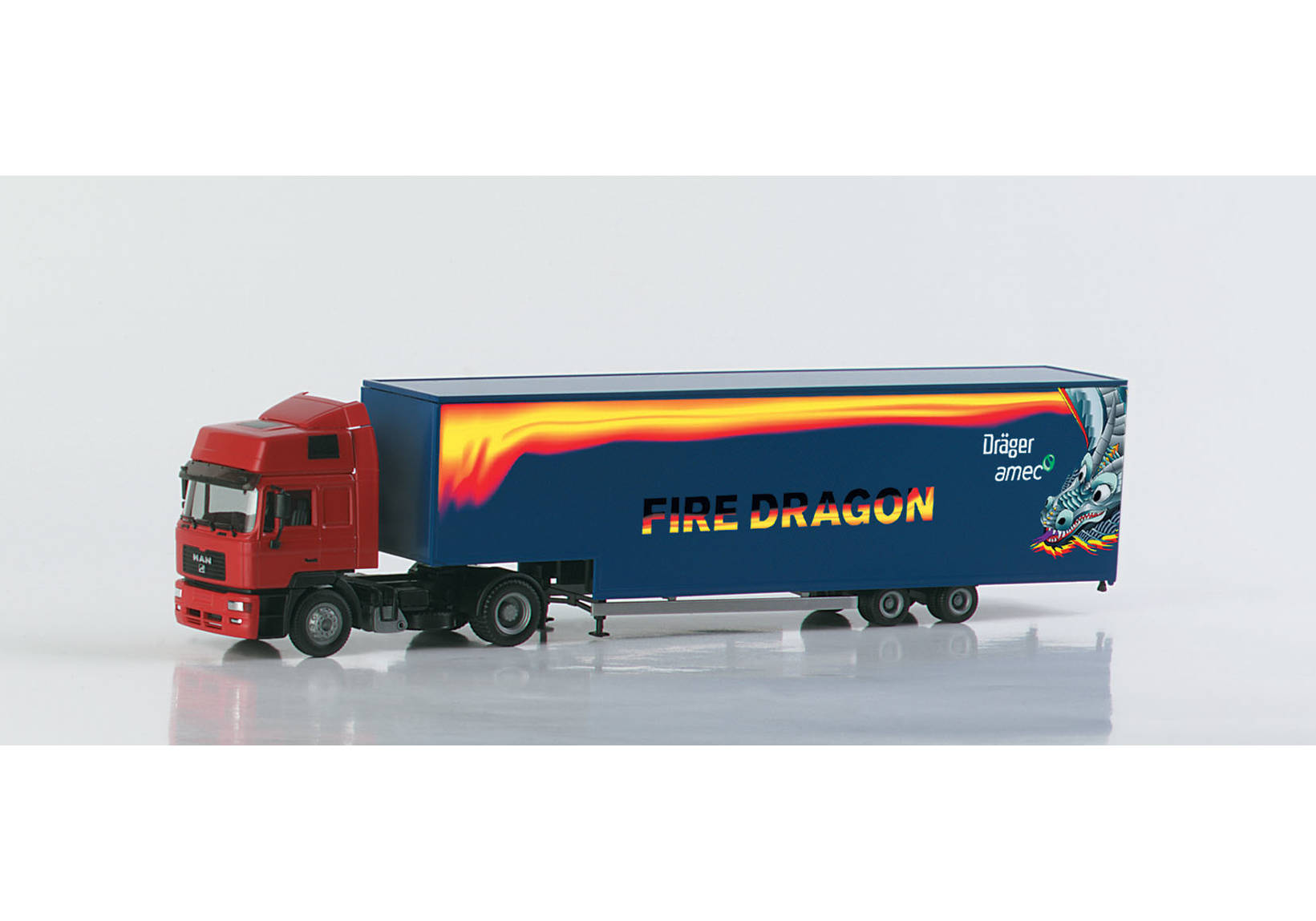 MAN F2000 Evo HD Jumbo box semitrailer "Dräger/Fire Dragon"