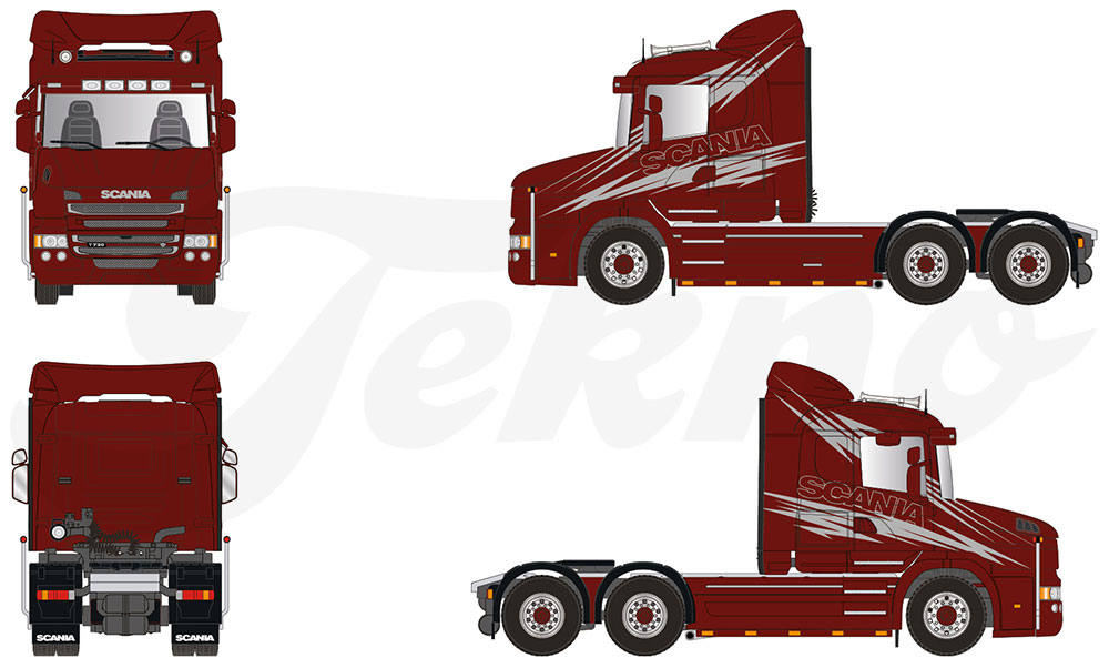 Scania Hauber 6x4 rigid tractor