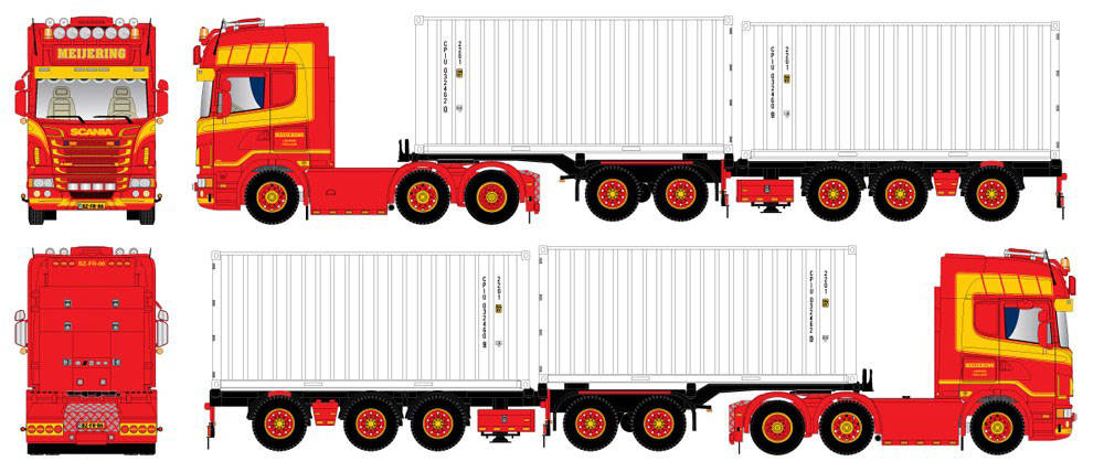 Scania R container semitrailer "Meijering"
