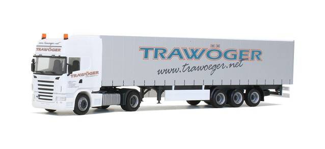 Scania R curtain canvas semitrailer "Trawoeger"