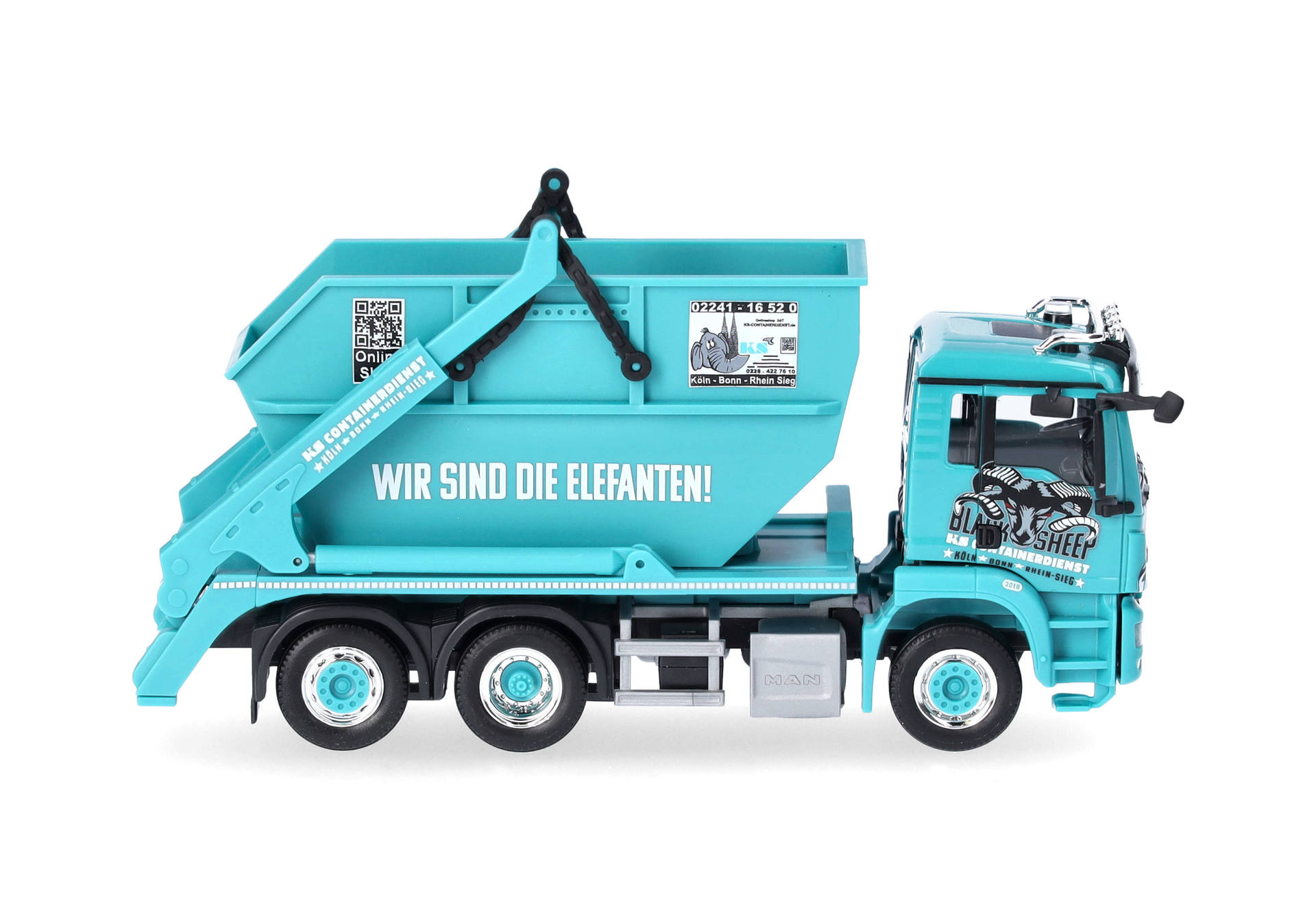 MAN TGS M Euro6c skip loader AK 16 "KS Containerdienst/Black Sheep"