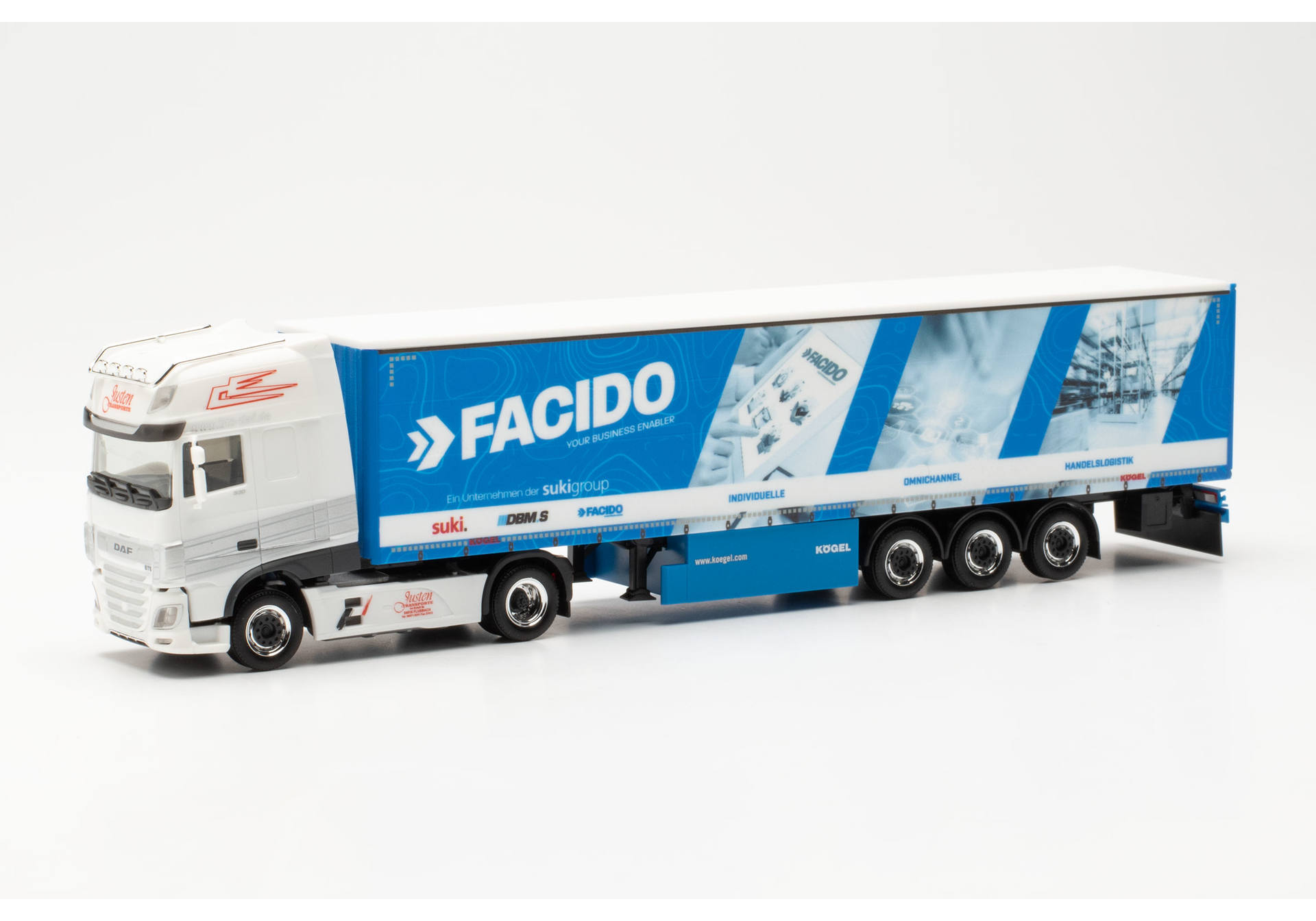 DAF XF105 SSC curtain canvas semitrailer "FACIDO/Justen"