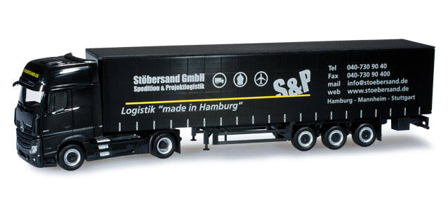 Mercedes-Benz Actros Gigaspace curtain canvas semitrailer "Stöbersand"