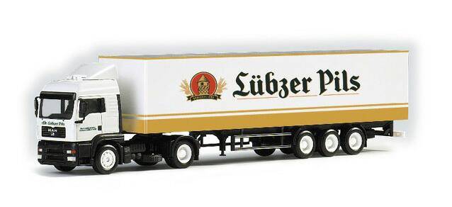 MAN TGA LX box semitrailer "Luebzer Pils"
