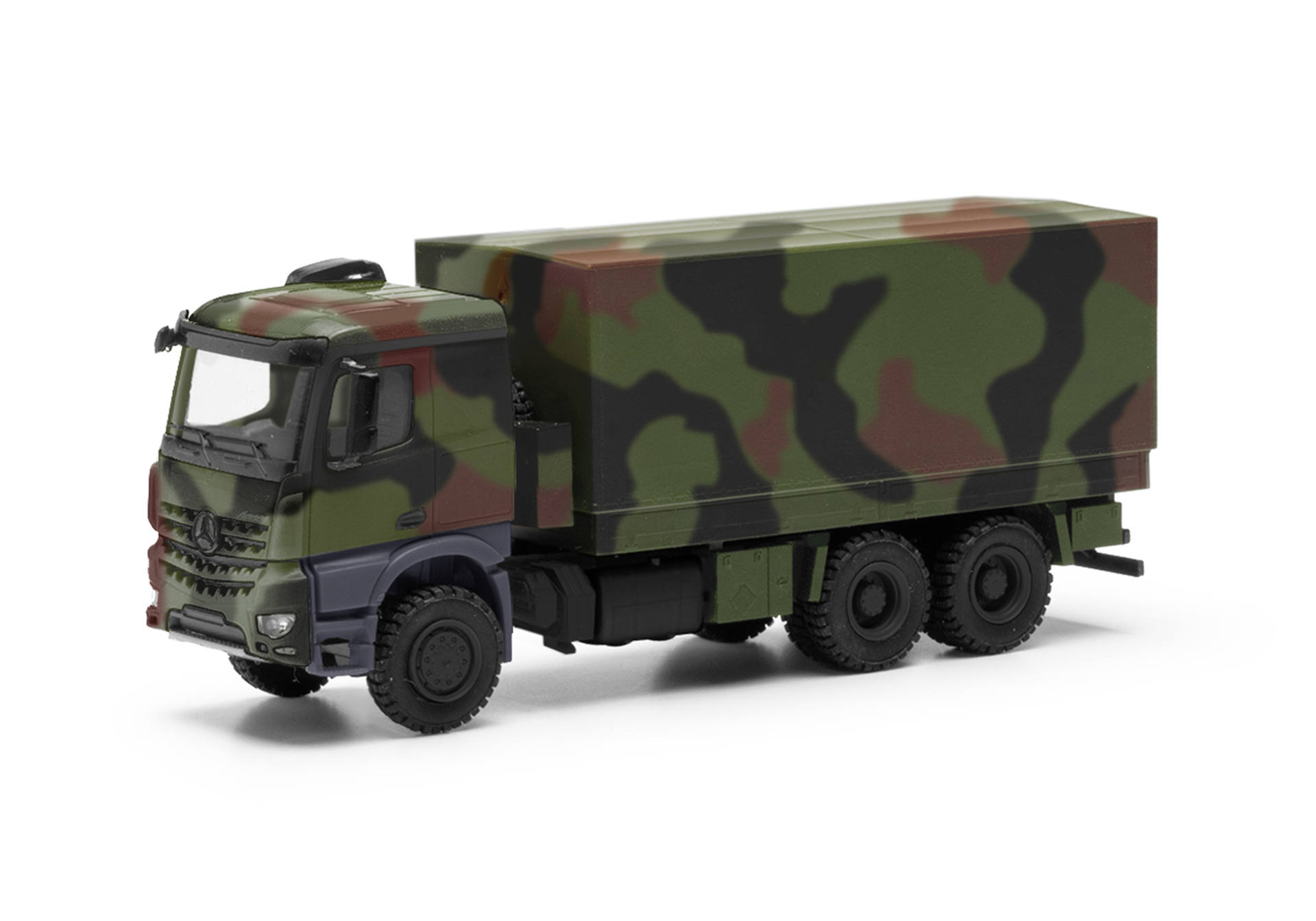 Mercedes-Benz Arocs 6x6 flatbed truck, camouflage