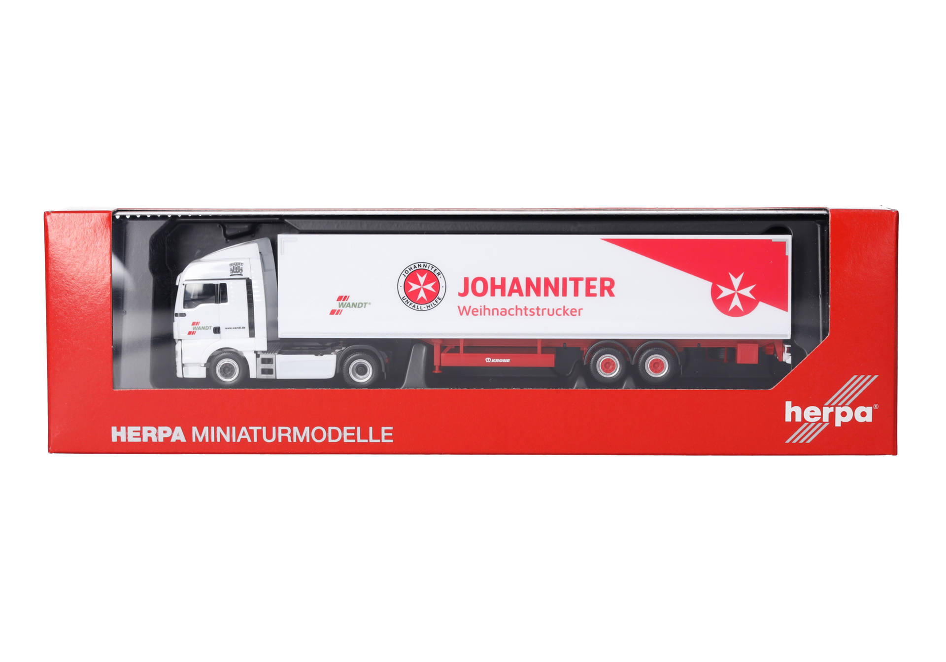 MAN TGX XLX Euro6c box semitrailer truck "Wandt/Johanniter Weihnachtstruck"