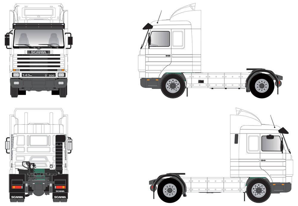 Scania 143 Streamline 4x2 rigid tractor