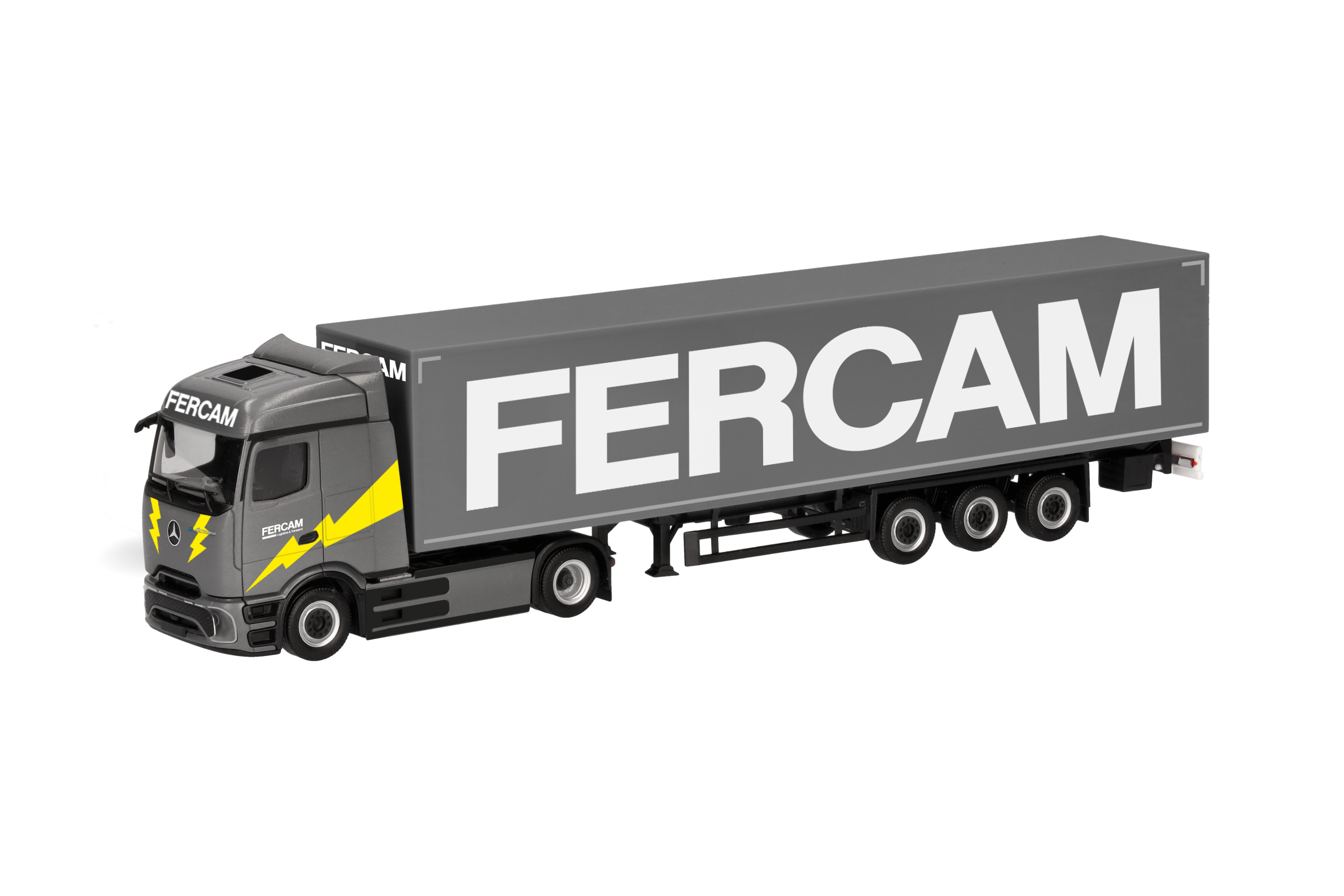 Mercedes-Benz eActros 600 ProCabin Streamspace Gardinenplanen-Sattelzug "Fercam" (Italien)
