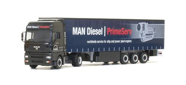 MAN TGA XXL curtain canvas semitrailer "MAN Diesel"