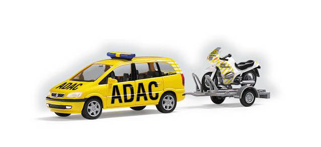 Opel Zafira pulling an "ADAC" Motorcycle