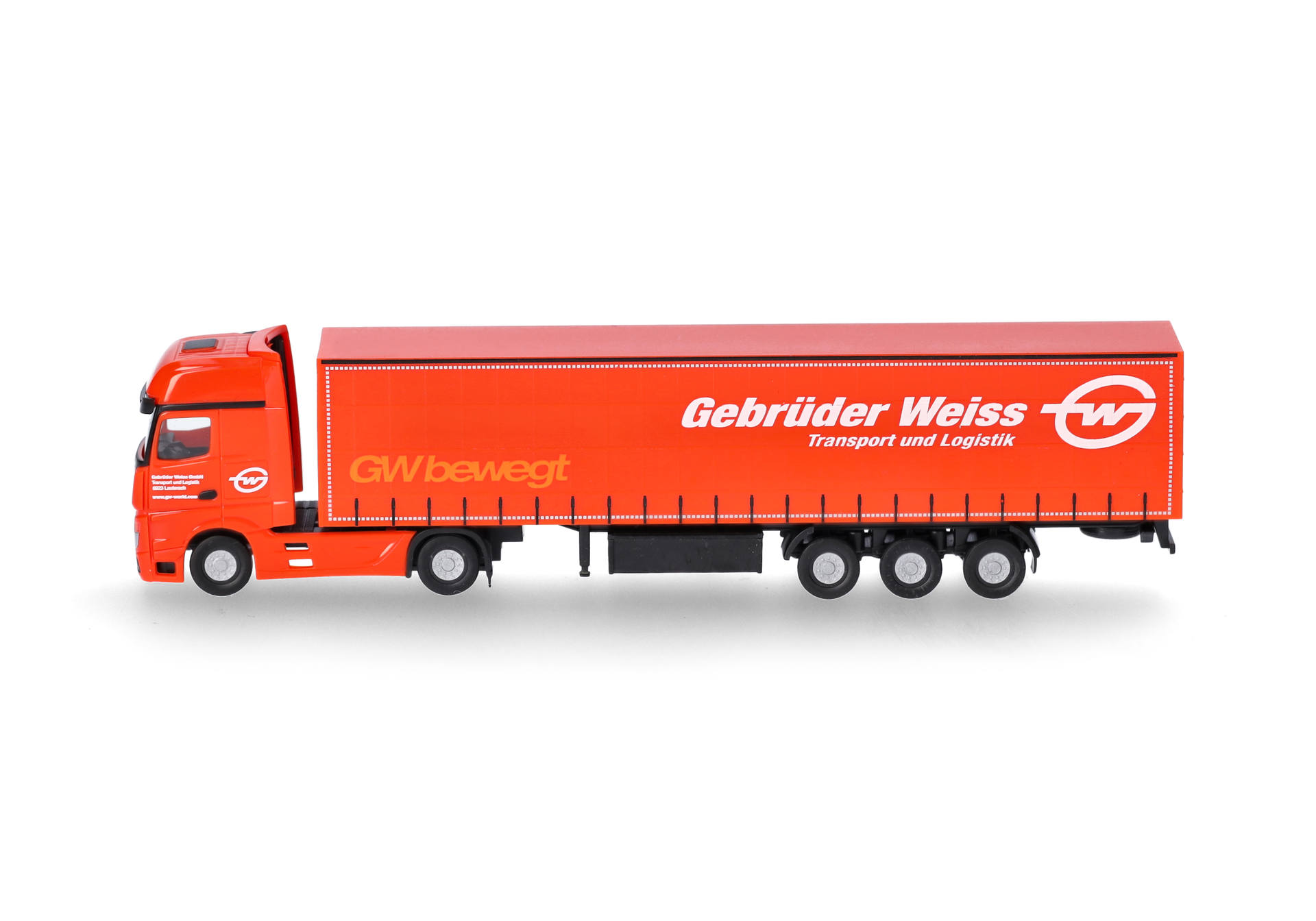 Lastwagen, Löschwagen?, LKW, Anhänger, rot, Dry-Van, Modell