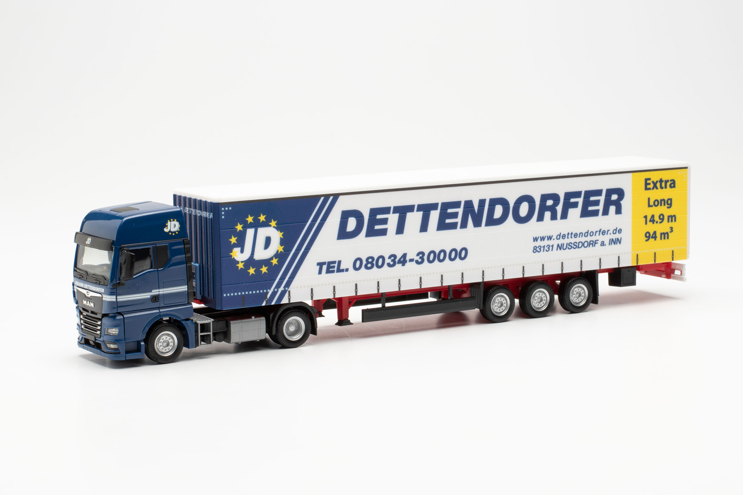 MAN TGX GX curtain canvas semitrailer 15m „Dettendorfer“