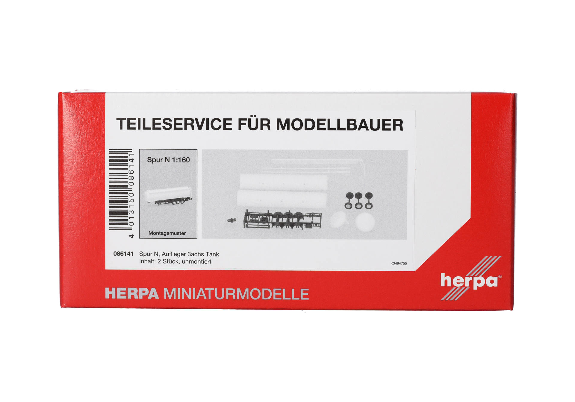 Teileservice, Spur N (1:160), Auflieger 3achs Tank, 2 Stück