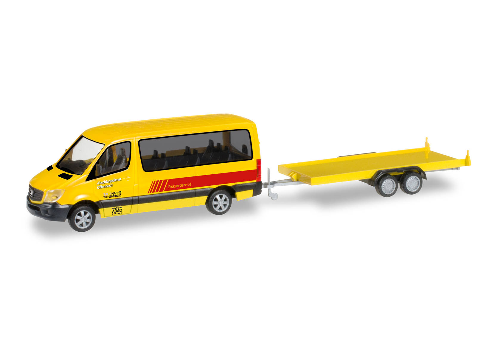 Mercedes-Benz Sprinter Bus with car trailer "ADAC Rückholdienst"