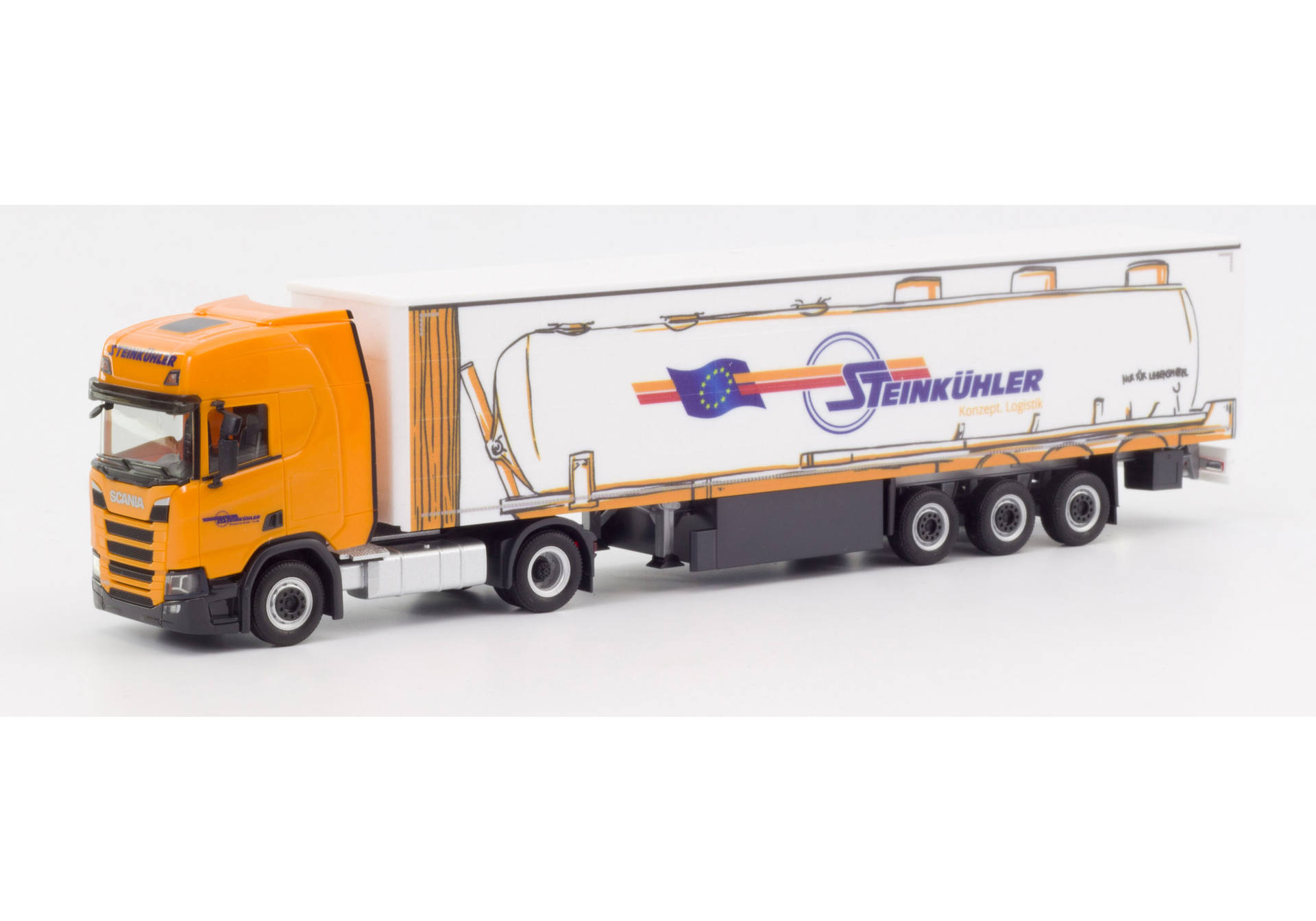 Scania CR 20 HD curtain canvas semitrailer „Steinkühler“ (Nordrhein-Westfalen / Rheine)