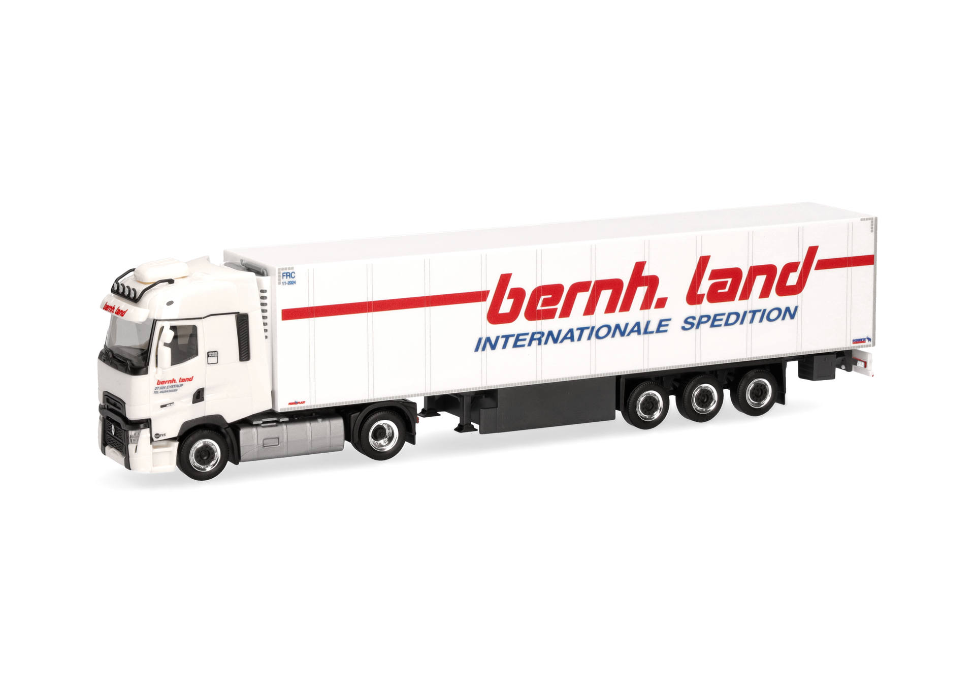 Renault T facelift refrigerated box semitrailer truck "Bernhard Land" (Lower Saxnoy/Eystrup)