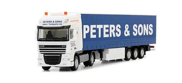 DAF XF 105 SSC curtain canvas semitrailer "Peters & Sons"
