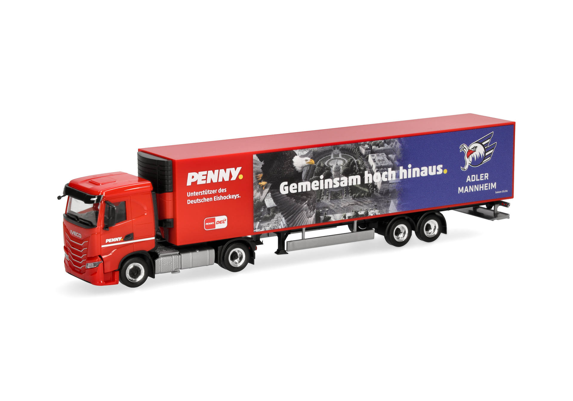 truck, trailer, red, model, Iveco