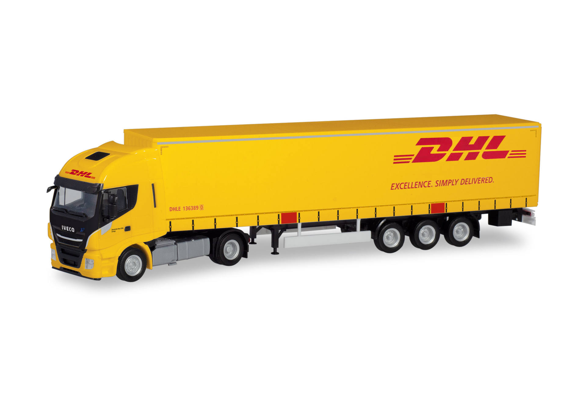 Iveco Stralis XP Gardinenplanen-Sattelzug "DHL"