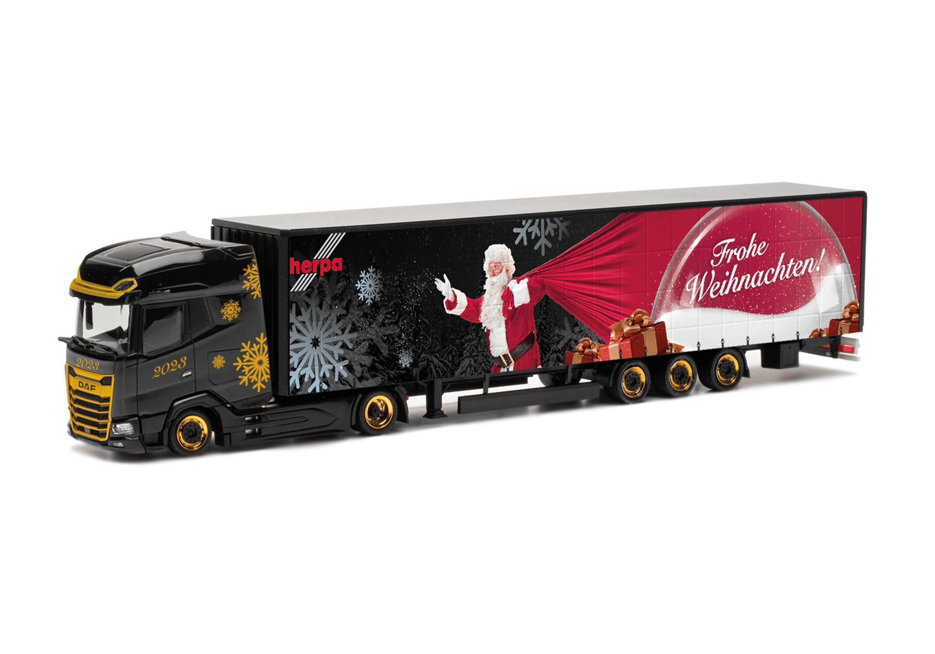DAF XG+ 15 meter Lowliner semitrailer "Herpa Christmas Truck 2023"
