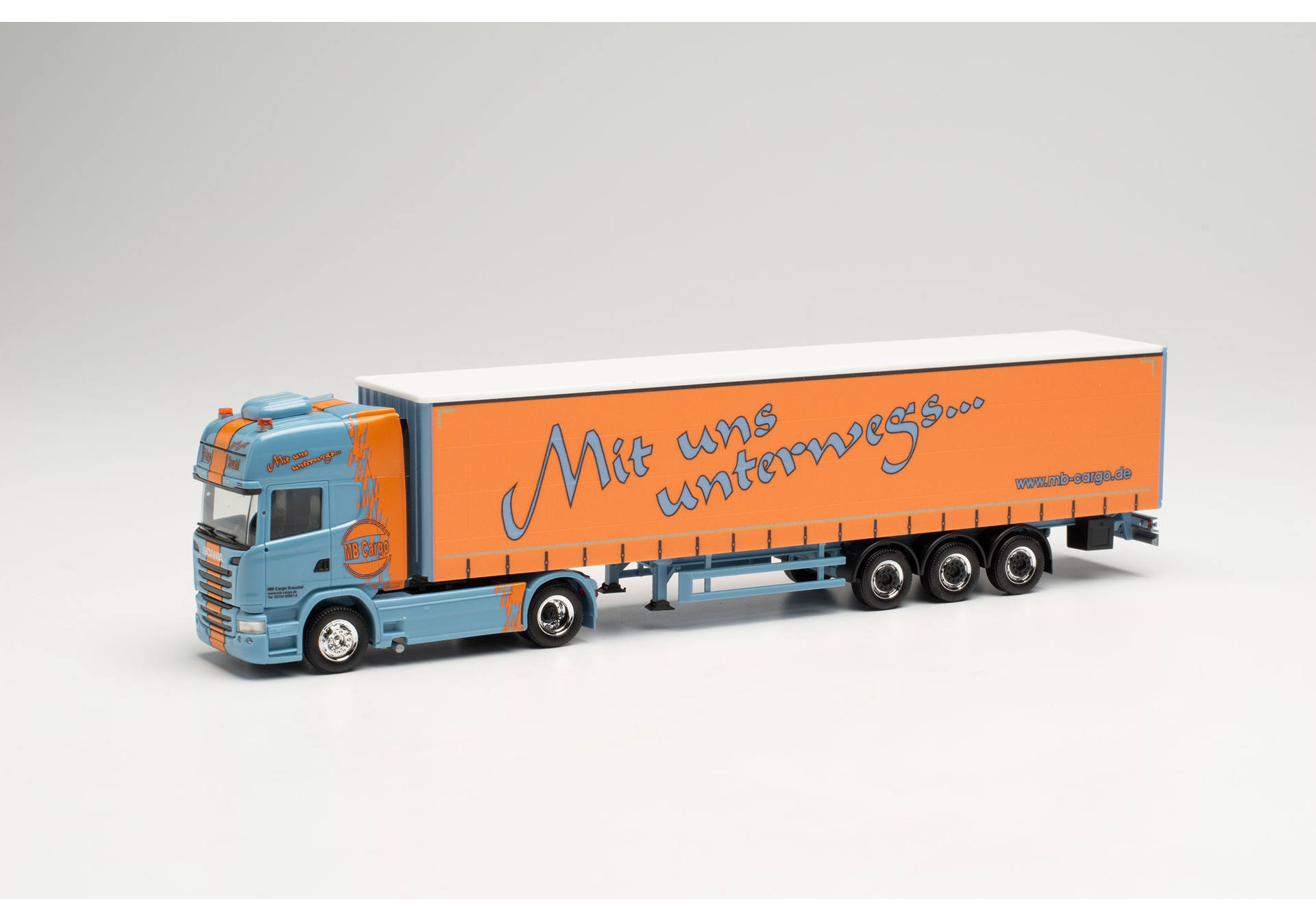 Scania R `13 TL Gardinenplanen-Sattelzug „MB Cargo“