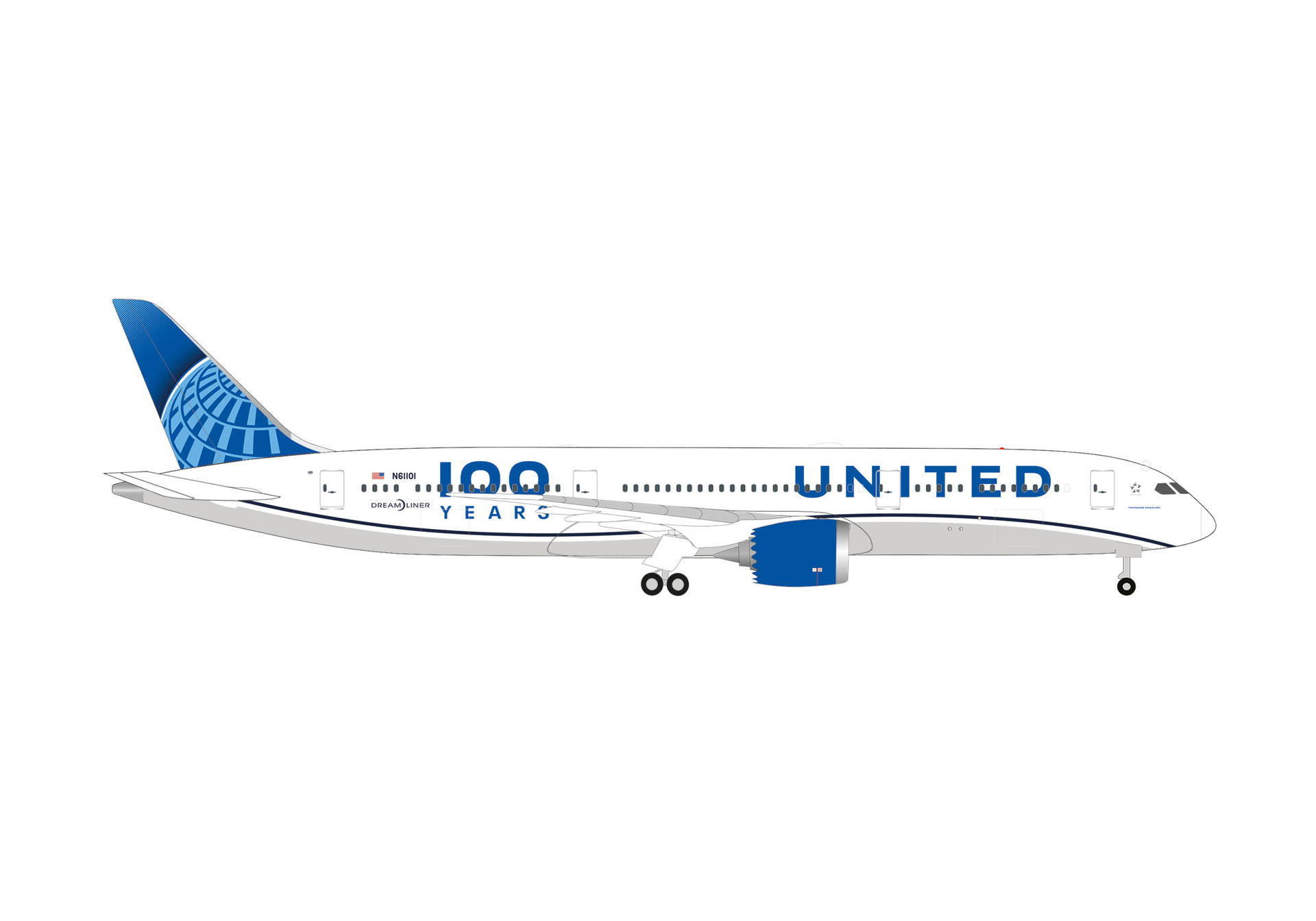 United Airlines Boeing 787-9 Dreamliner "100 Years" – N61101