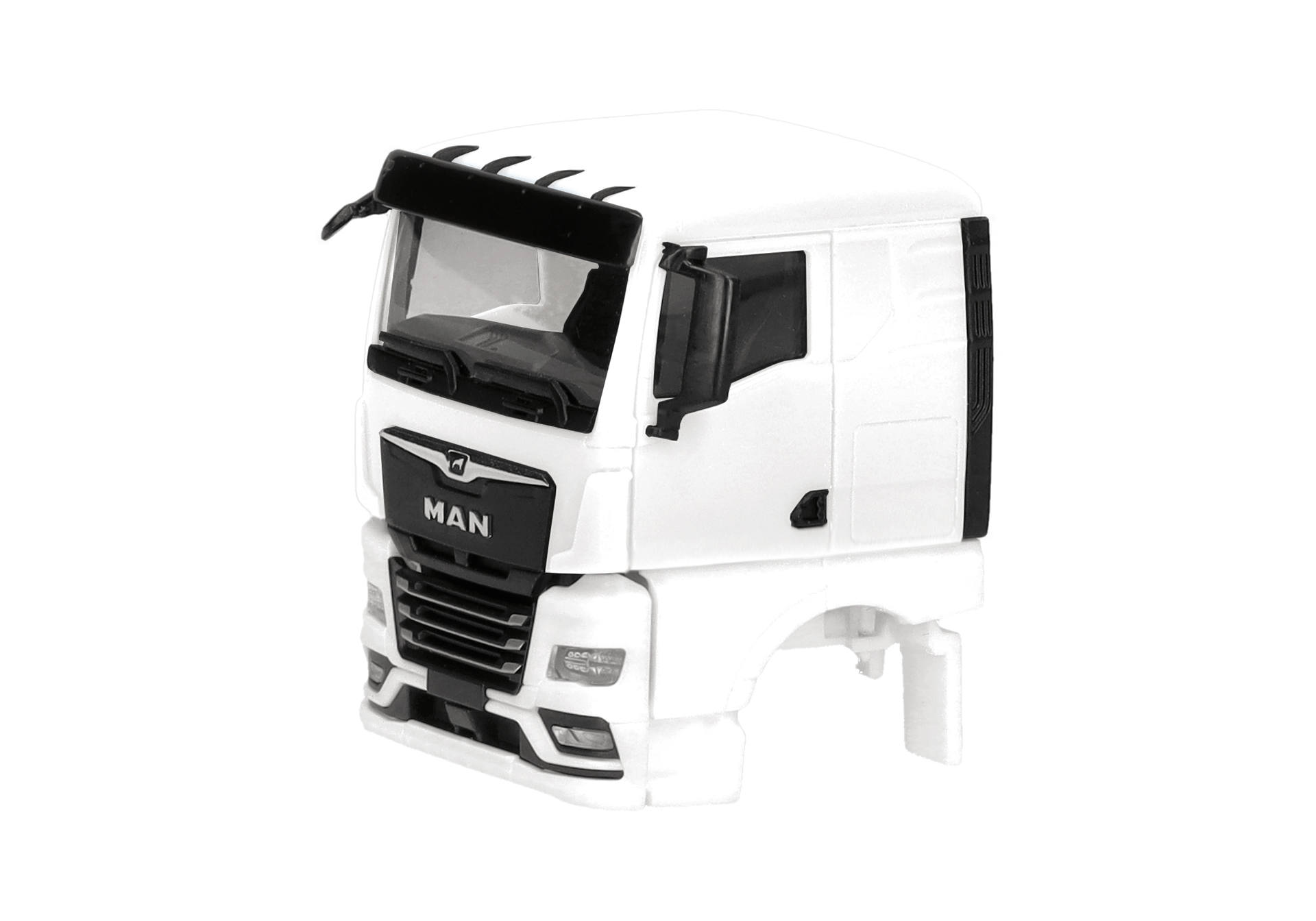truck cab, white cab, simulated truck, semi truck, model vehicle