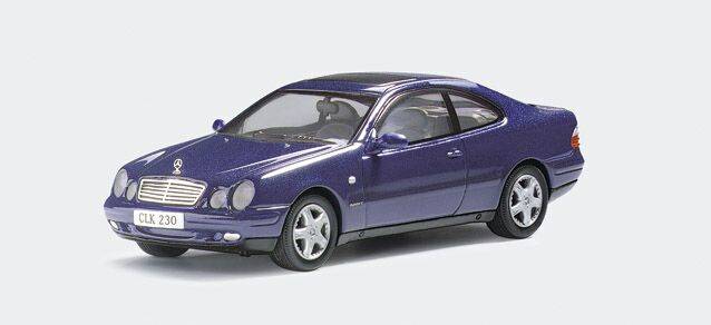 Miniature Herpa 1/43 - Mercedes CLK Verte De 1997 - Très Bon État Avec Boîte