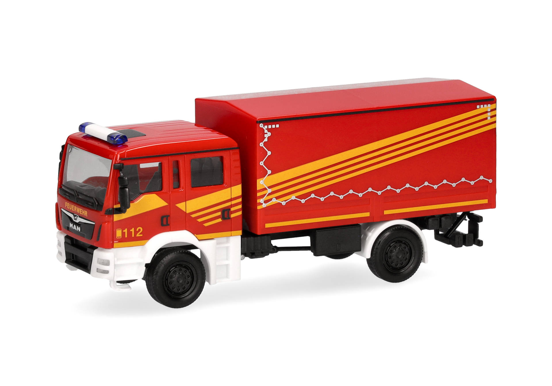 Camion MAN TGM Doka De La Protection Civile Basse-Saxe - Modèle Réduit Herpa 1:87 H0 - Orange