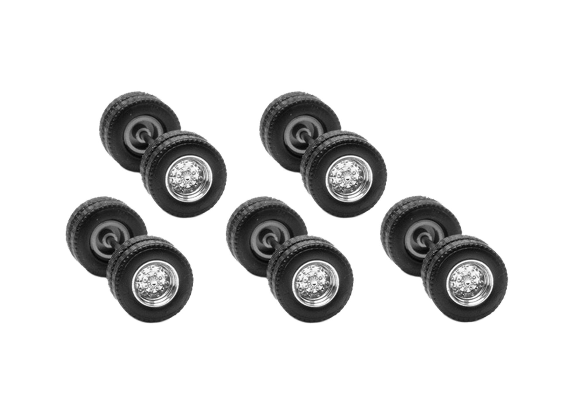 Accessories: Wheel-set for swedish box truck, chrome, 10 wheel sets ...